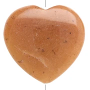 Cuenta en forma de corazón de 25 mm de piedra preciosa teñida - Jade amarillo x1