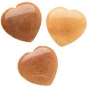 Cuenta en forma de corazón de 25 mm de piedra preciosa teñida - Jade amarillo x1