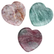 Cuenta en forma de corazón de 25 mm de piedra preciosa - Ágata india x1