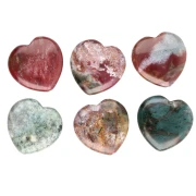 Cuenta en forma de corazón de 25 mm de piedra preciosa - Ágata india x1