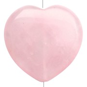 Cuenta en forma de corazón de 25 mm de piedra preciosa - Cuarzo rosa x1