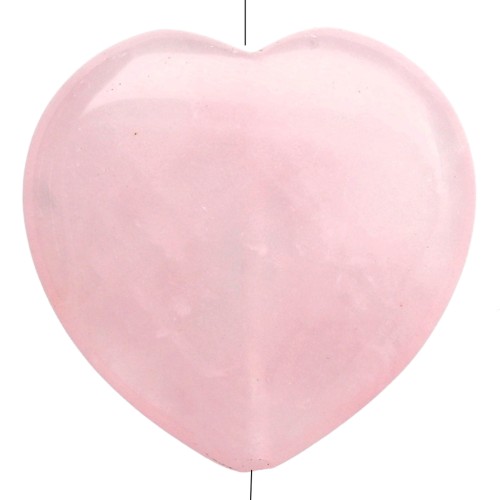 Cuenta en forma de corazón de 25 mm de piedra preciosa - Cuarzo rosa x1