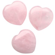 Cuenta en forma de corazón de 25 mm de piedra preciosa - Cuarzo rosa x1