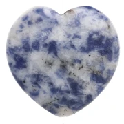 Cuenta en forma de corazón de 25 mm de piedra preciosa - Sodalita x1