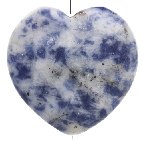 Cuenta en forma de corazón de 25 mm de piedra preciosa - Sodalita x1