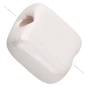 Blanco - Cuenta cuadrada de cerámica de 10 mm - Blanca x1 Cuenta cuadrada de cerámica de 10 mm - Blanca x1