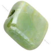 Cuenta cuadrada de cerámica de 10 mm - Verde claro x1