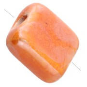 Naranja - Cuenta cuadrada de cerámica de 10 mm - Naranja x1 Cuenta cuadrada de cerámica de 10 mm - Naranja x1