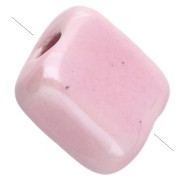 Baby Pink - Cuenta cuadrada de cerámica de 10 mm - Rosa bebé x1 Cuenta cuadrada de cerámica de 10 mm - Rosa bebé x1