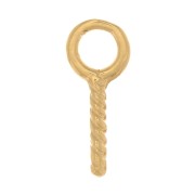 Ganchos enroscables con anillo de 4 mm - 3 micras chapado en oro x4