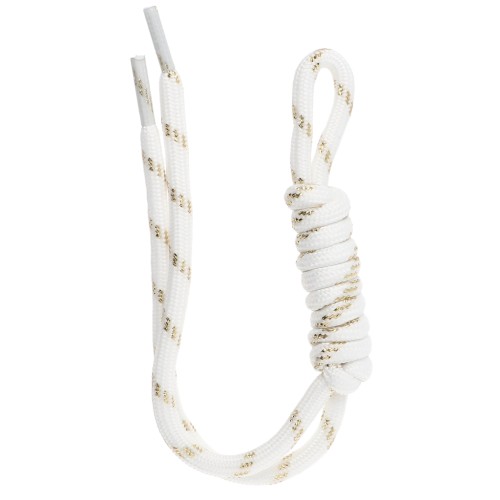 Cordón de paracord para llaveros y amuletos de bolso - 22 cm - Blanco - Dorado x1