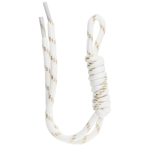 Cordón de paracord para llaveros y amuletos de bolso - 22 cm - Blanco - Dorado x1