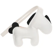 Colgante de poni de 11 x 9,5 cm para adorno de bolso - PU - Blanco/Negro x1