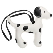 Animal - Colgante con forma de perro de 13 x 12 cm para adorno de bolso - PU - Blanco/Negro x1 Colgante con forma de perro de 13 x 12 cm para adorno de bolso - PU - Blanco/Negro x1