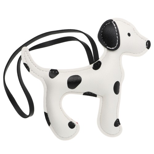 Colgante con forma de perro de 13 x 12 cm para adorno de bolso - PU - Blanco/Negro x1