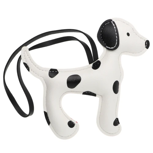 Colgante con forma de perro de 13 x 12 cm para adorno de bolso - PU - Blanco/Negro x1