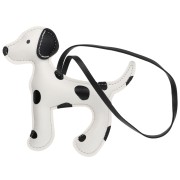 Colgante con forma de perro de 13 x 12 cm para adorno de bolso - PU - Blanco/Negro x1