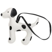 Colgante con forma de perro de 13 x 12 cm para adorno de bolso - PU - Blanco/Negro x1