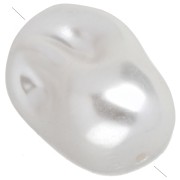 Cuenta irregular de 26 x 18 mm, imitación de perla de agua dulce - Blanco nacarado x1
