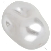 Cuenta irregular de 26 x 18 mm, imitación de perla de agua dulce - Blanco nacarado x1