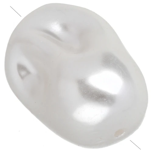 Cuenta irregular de 26 x 18 mm, imitación de perla de agua dulce - Blanco nacarado x1