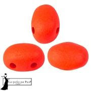 Cuentas de cristal Samos® de Puca® 5x7 mm - Coral neón x10 g