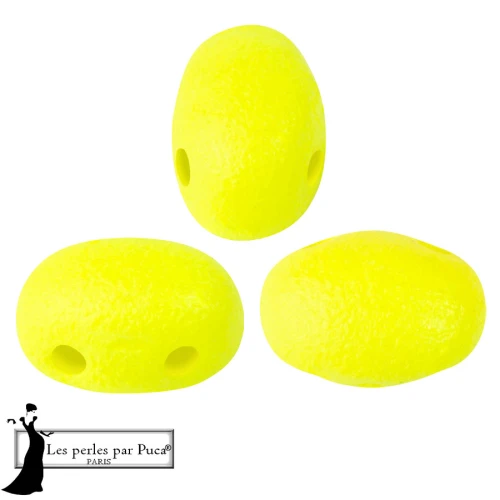 Cuentas de cristal Samos® de Puca® 5x7 mm - Amarillo neón x10 g