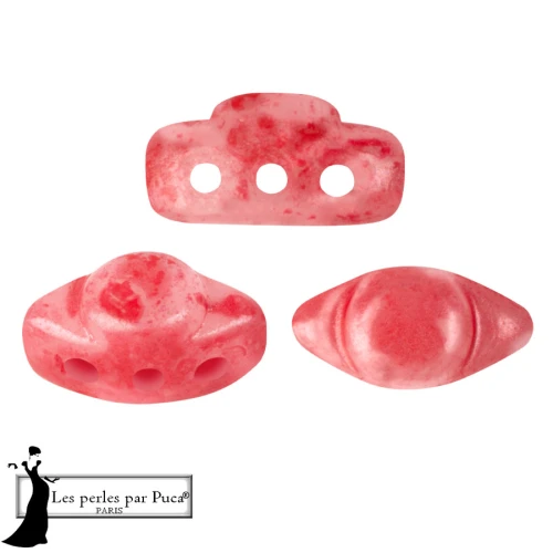 Cuentas de cristal Volos® de Puca® 4x8 mm - Mishmash Dark Peach x10 g