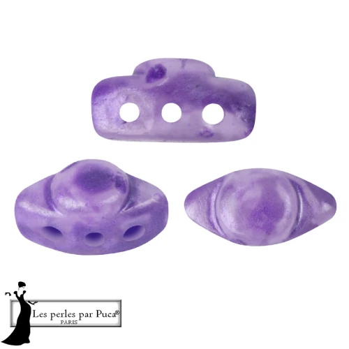 Cuentas de cristal Volos® de Puca® 4x8 mm - Mishmash Violeta x10 g