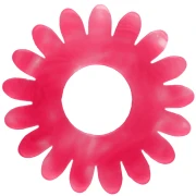 Colgante de flor de margarita de 20 mm de acetato - Efecto marmolado rosa fluorescente x1