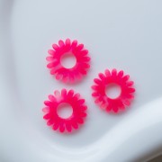 Colgante de flor de margarita de 20 mm de acetato - Efecto marmolado rosa fluorescente x1