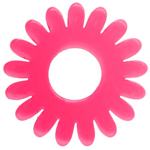 Colgante de flor de margarita de 20 mm de acetato transparente - Fucsia x1