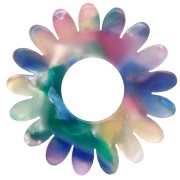 Rosa - Colgante de flor de margarita de 20 mm de acetato - Carey - Azul - Rosa - Verde nacarado x1 Colgante de flor de margarita de 20 mm de acetato - Carey - Azul - Rosa - Verde nacarado x1