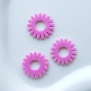 Colgante de flor de margarita de 20 mm, acrílico opaco - Rosa x1