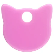 Dije con forma de cabeza de gato, 14,5 x 15,5 mm, de acrílico opaco - Rosa x1
