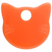 Naranja - Dije con forma de cabeza de gato, 14,5 x 15,5 mm, de acrílico translúcido - Naranja x1 Dije con forma de cabeza de gato, 14,5 x 15,5 mm, de acrílico translúcido - Naranja x1