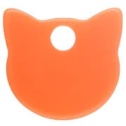 Dije con forma de cabeza de gato, 14,5 x 15,5 mm, de acrílico translúcido - Naranja x1