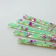 Horquilla para el pelo de 170 x 9 mm con agujero - Caparazón de tortuga - Menta - Fucsia x1