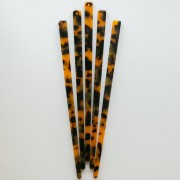 Horquilla para el pelo de 170 x 9 mm con agujero - Caparazón de tortuga - Marrón - Negro x1
