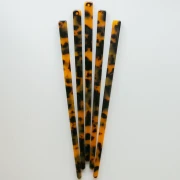 Horquilla para el pelo de 170 x 9 mm con agujero - Caparazón de tortuga - Marrón - Negro x1