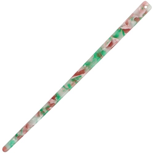 Horquilla para el pelo de 170 x 9 mm con agujero - Caparazón de tortuga - Verde - Marrón - Beige x1