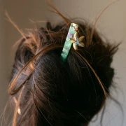 Horquilla para el pelo de 170 x 9 mm con agujero, diseño «caparazón de tortuga» - Violeta - Rosa - Beige nacarado