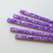 Horquilla para el pelo de 170 x 9 mm con agujero, diseño «caparazón de tortuga» - Violeta - Rosa - Beige nacarado