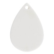 Colgante en forma de gota de 22 x 15 mm de acetato - con estampado de lunares - Blanco - Negro x1