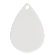 Colgante en forma de gota de 22 x 15 mm de acetato - con estampado de lunares - Blanco - Negro x1