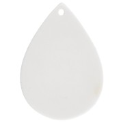 Colgante en forma de gota de 31 x 22 mm de acetato - con estampado de lunares - Blanco - Negro x1