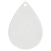 Colgante en forma de gota de 31 x 22 mm de acetato - con estampado de lunares - Blanco - Negro x1