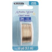 Hilo de cobre Artistic Wire de 0,51 mm - Chapado en plata dorada anti-oxidación, 9,1 m