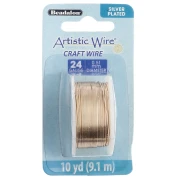 Hilo de cobre Artistic Wire de 0,51 mm - Chapado en plata dorada anti-oxidación, 9,1 m