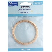 Hilo de cobre Artistic Wire de 1,3 mm - Chapado en plata dorada antideslustramiento x 3,1 m